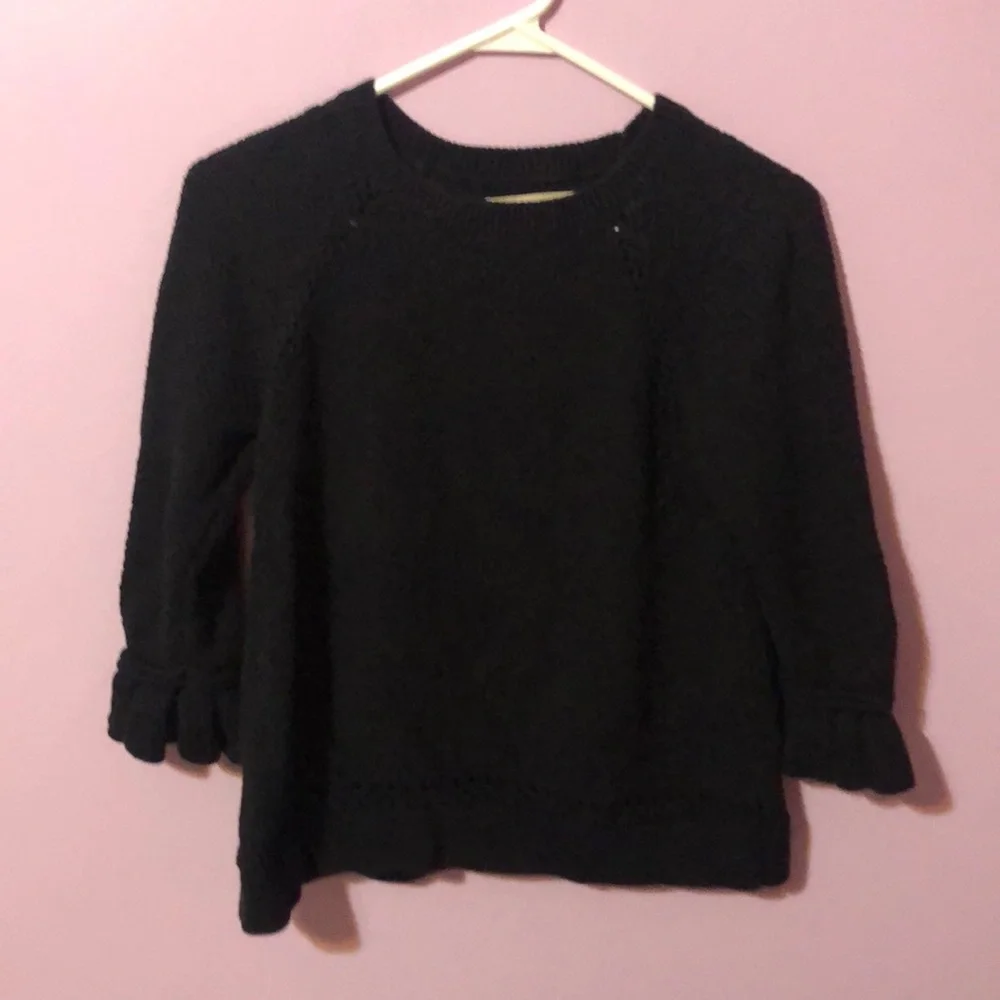 Loft Black 3/4 Sleeve Sweater Top - Picture 1 of 9